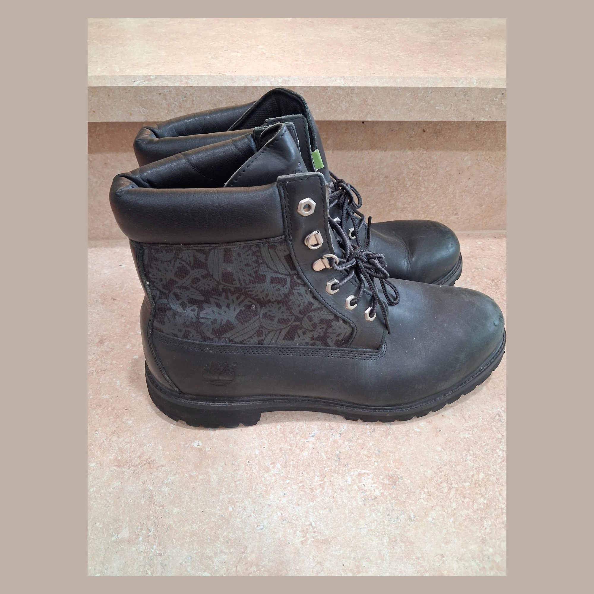 Timberland Leather Boots Size 12 Black
