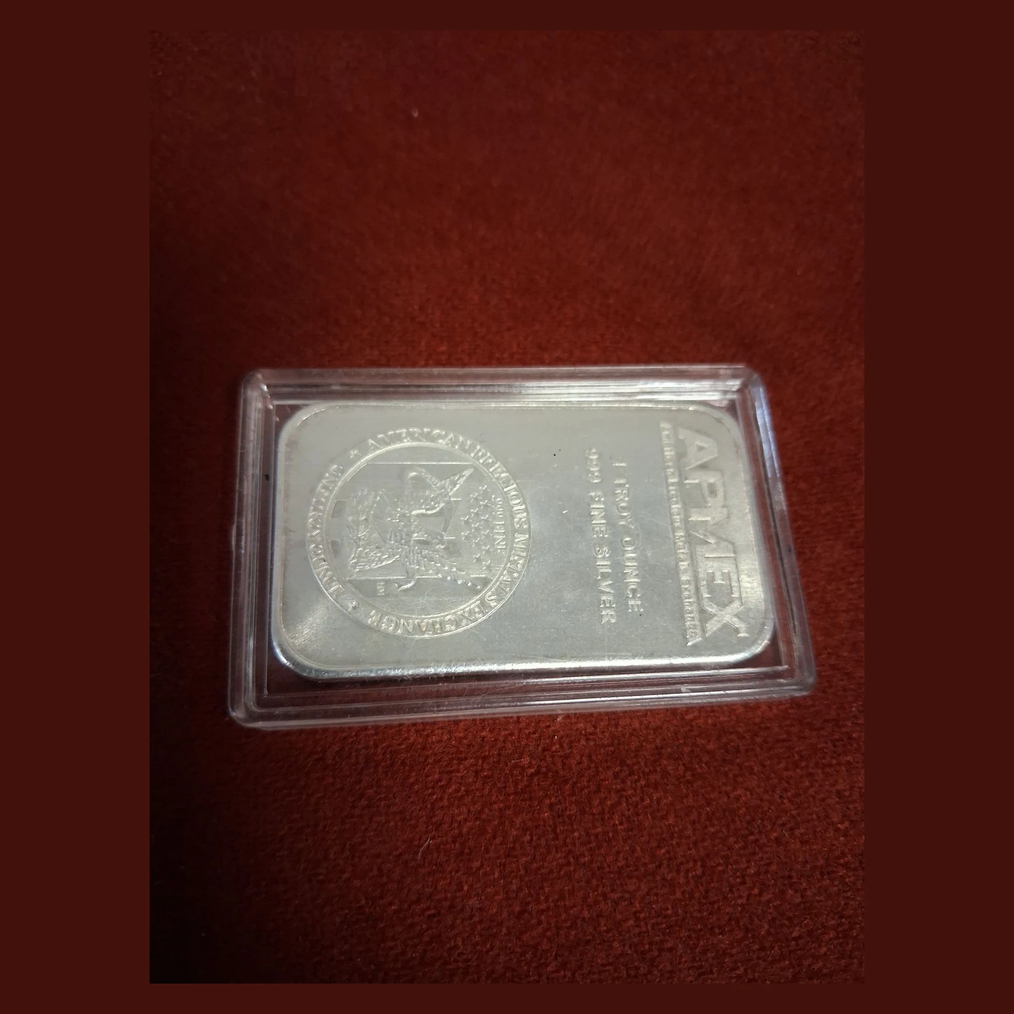 APMEX Fine Troy Silver Bar 1 ounce