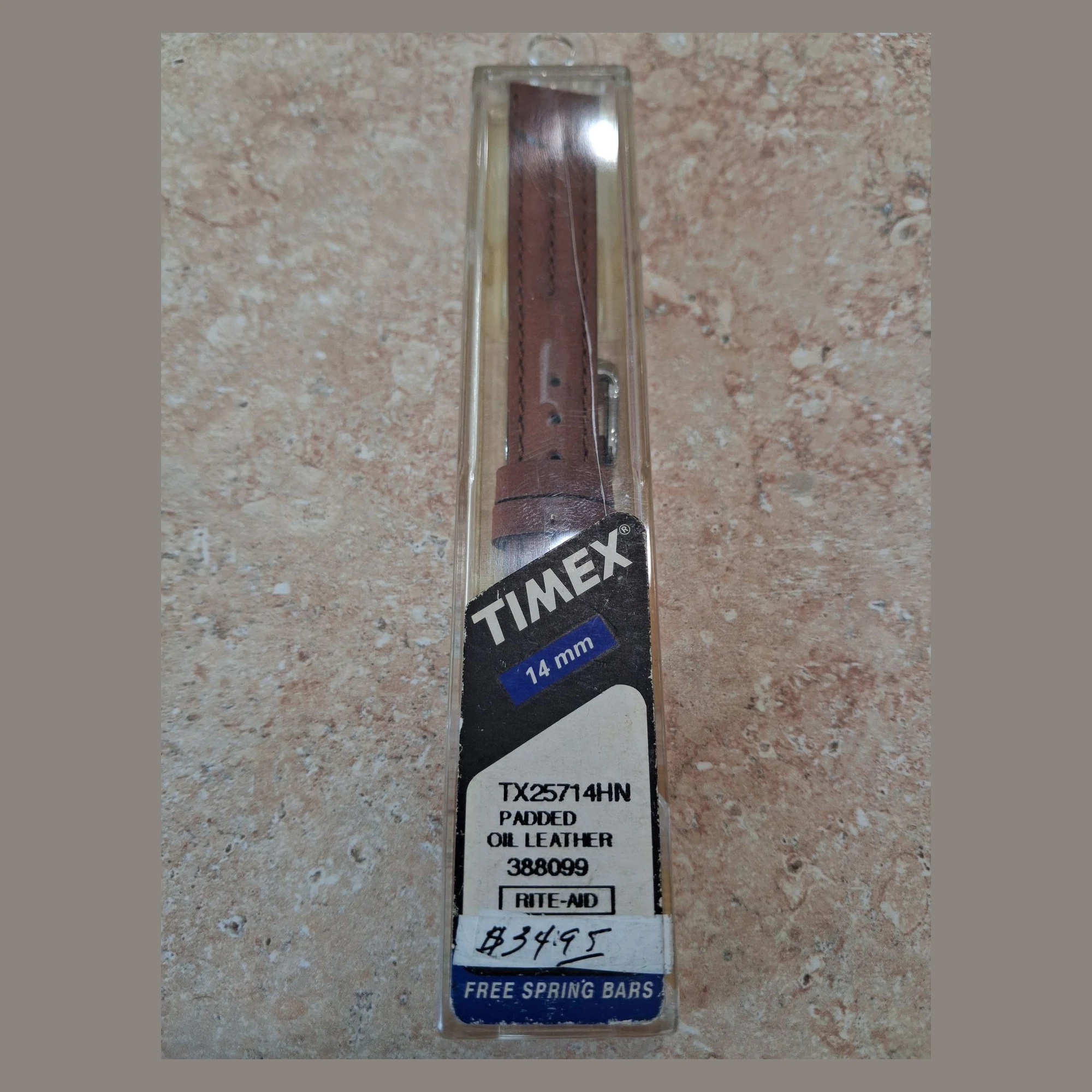 Vintage Timex Padded Oil Leather 14mm Brown Watch Band